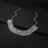 Women's Silver Oxidized Choker & Earring Set - Traditional Indian Style Jewellery